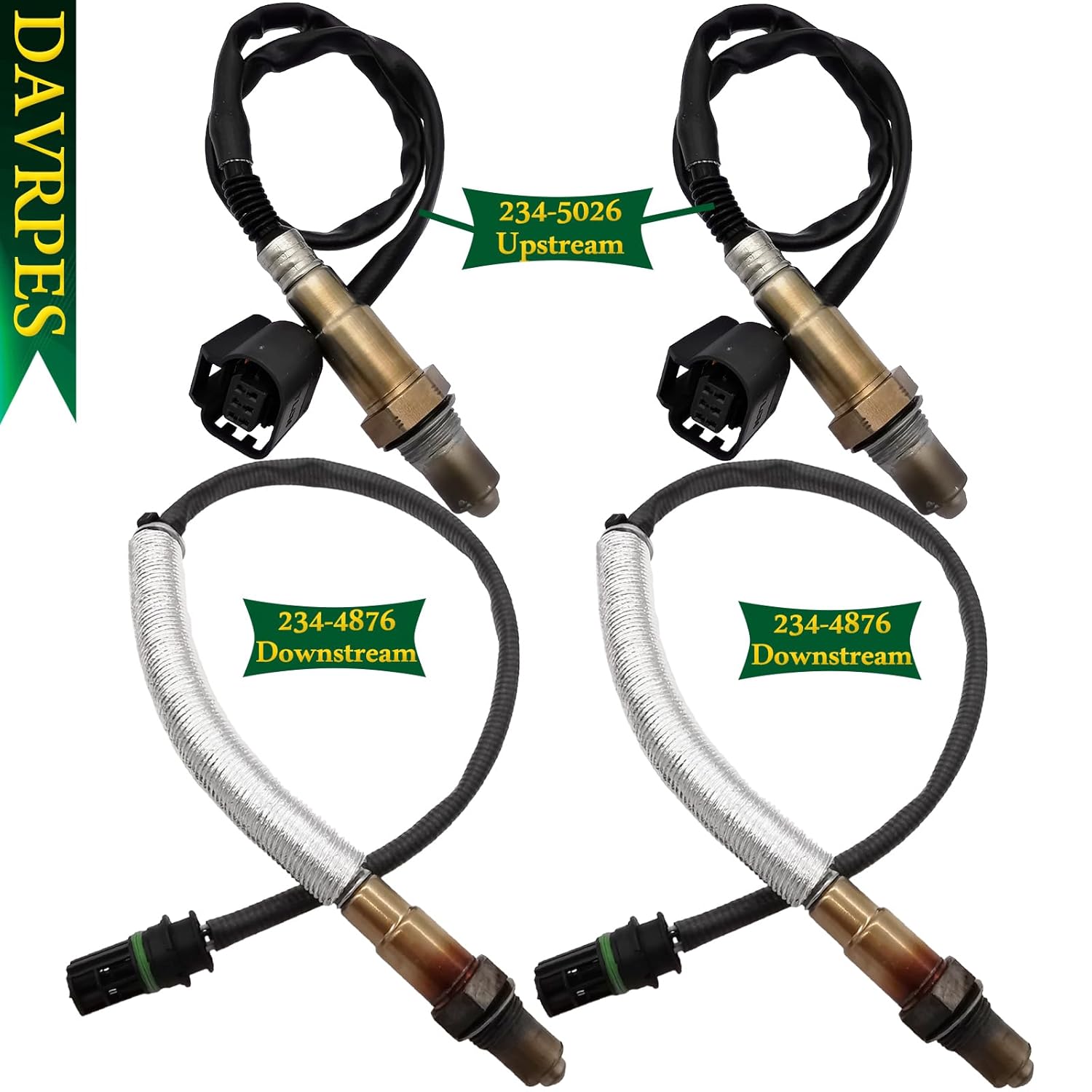 4PCS 234-5026 234-4876 Upstream Downstream Oxygen O2 Sensor for BMW 550i 650i 750i X5 X6