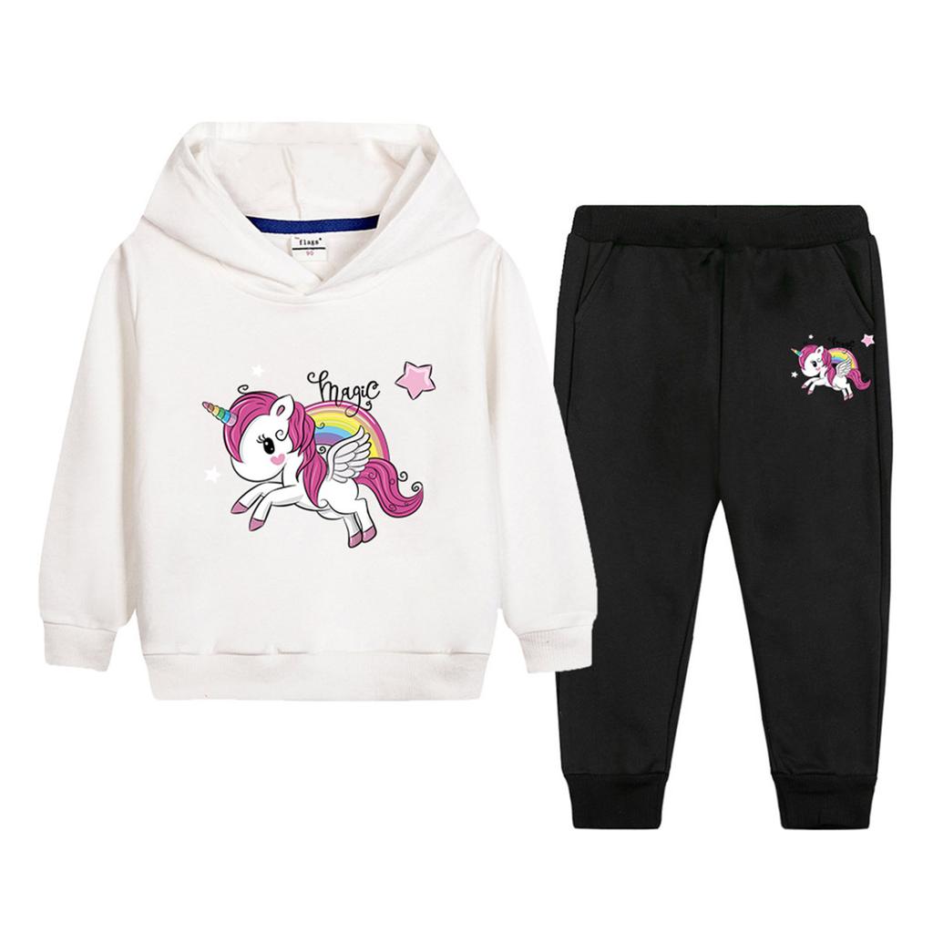 Detské módne súpravy oblečenia Mikina s nohavicami Tepláky Dievčenská mikina s kapucňou 2ks Súprava Jogging Neformálne oblečenie