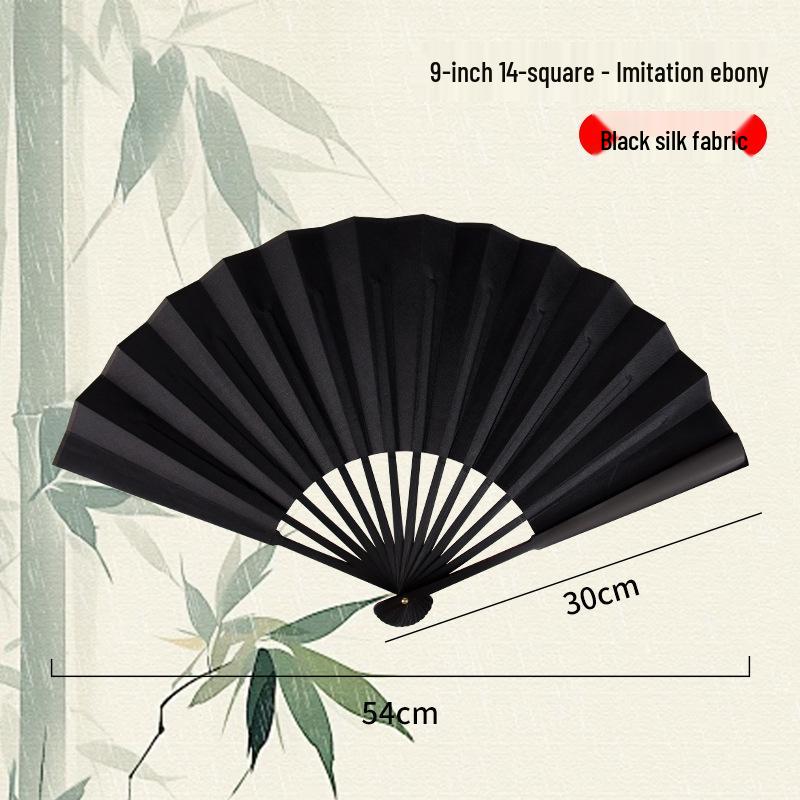 Silk Folding Fan: 8"-10" Waterproof, Tear-resistant, Calligraphy-Ready, Traditional Style