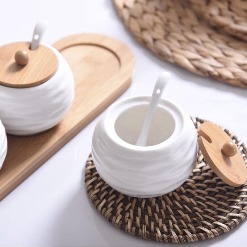 LISM Bamboo Lid Seasoning Jars (Set of 3)