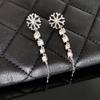 Crystal Zircon Snowflake Stud Earrings For Women Shiny Rhinestone Charm Earring Girls Christmas New Year Birthday Jewelry Gifts