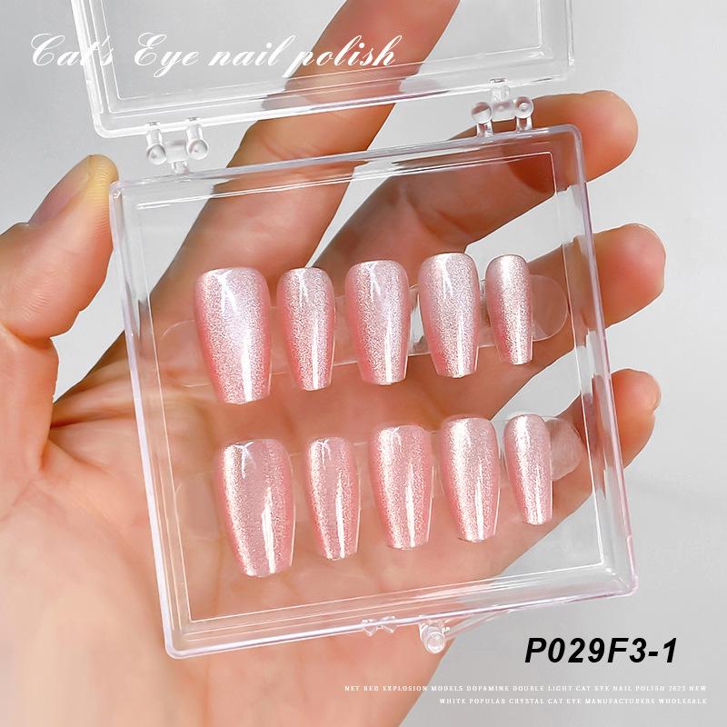 

Лак для ногтей «кошачий глаз» в стиле знаменитости из Интернета — средней длины, белый, лунный свет, легкая роскошь, съемный