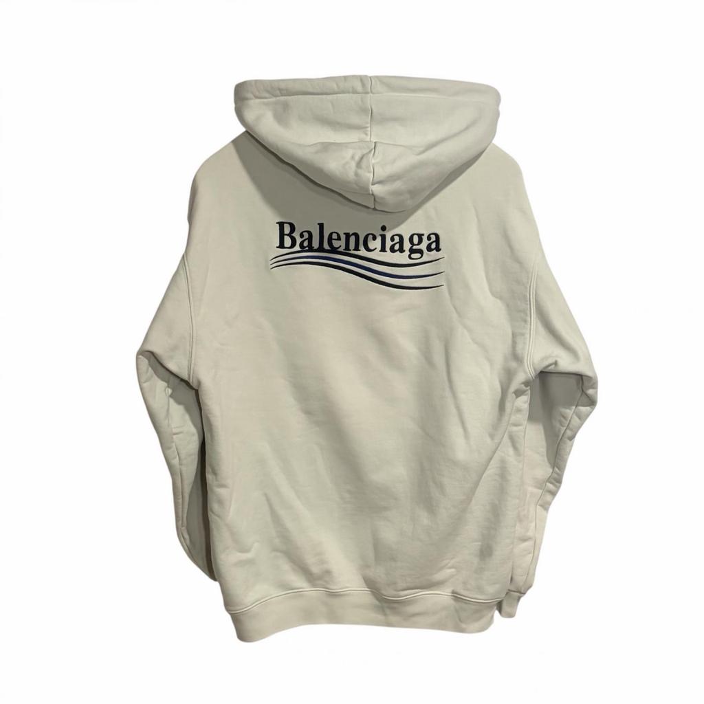 Balenciaga Campaign Logo Hoodie White Men's Size XS Model 600583