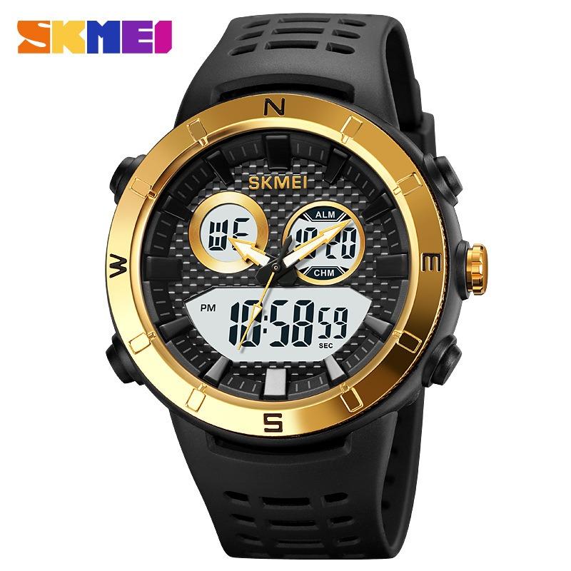 Cool trend multi-functional men's dual display waterproof luminous field training electronic watch