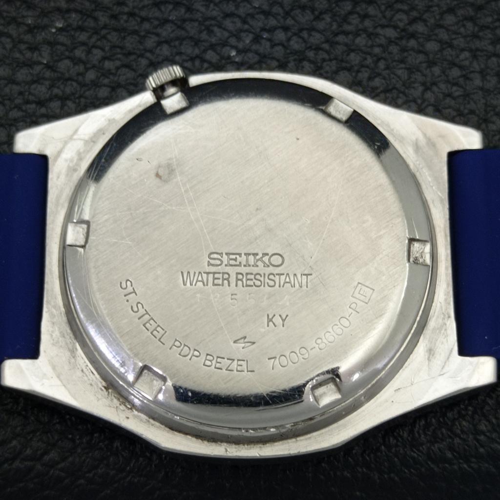 USED VINTAGE SEIKO 5 AUTOMATIC 7009A JAPAN MENS BLUE COLOR DIAL WATCH A433638-2 R118-a433638
