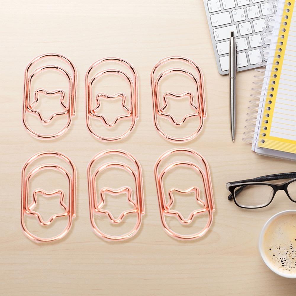 300 Peças Clips de Papel em Formato de Estrela Clips de Papel de Aço Inoxidável Organização de Arquivos