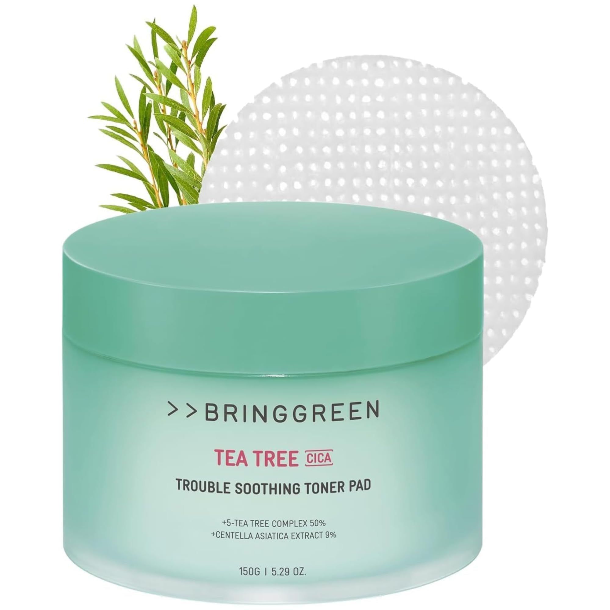 

[BRINGGREEN Official] Tea Tree Cica Trouble Soothing Toner Pads, 90 Pads, Olive Young, Korean Cosmetics, Skincare, Sensitive Skin, Partial Pads