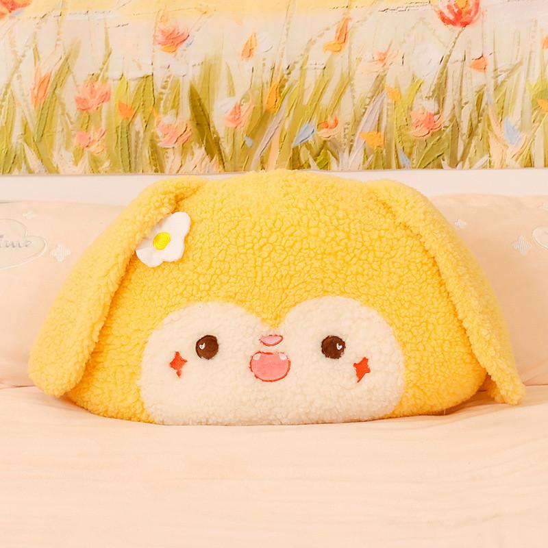 Plush Girl Bed Pillow With Embroidered Cartoon Pattern For Home Decor And Comfort