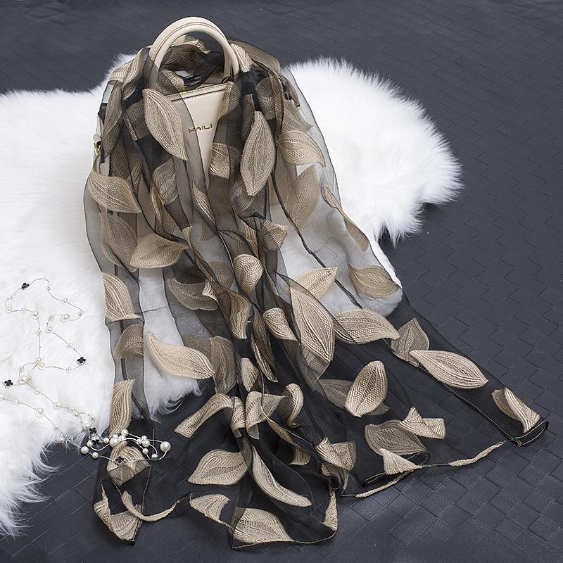 Silk Scarf Women Spring Autunm Scarf Women's Long Shawl Autumn and Winter Echarpe High-quality Lady Elegant Hijab Wraps