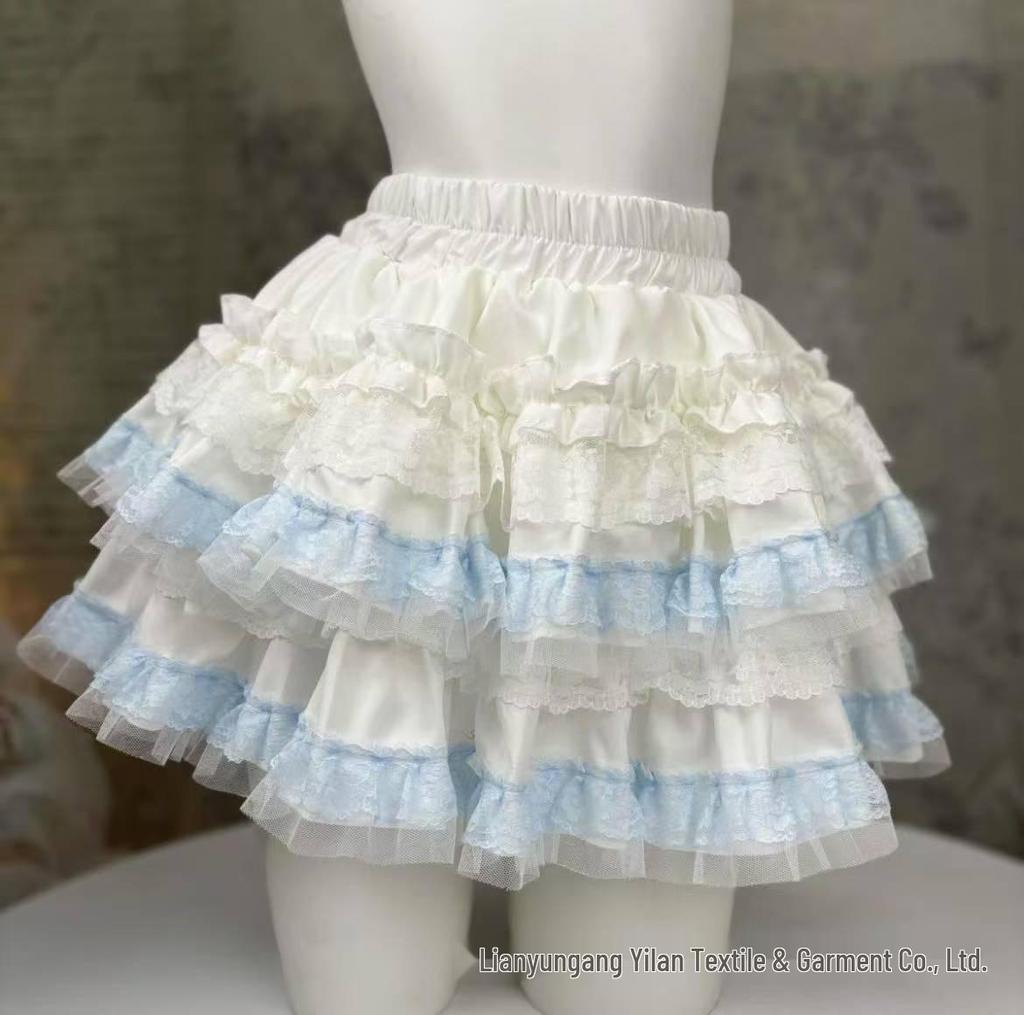 Sweet White Puffy Lace Ballet Skirt - Petite, High Waist, Elastic Waistband