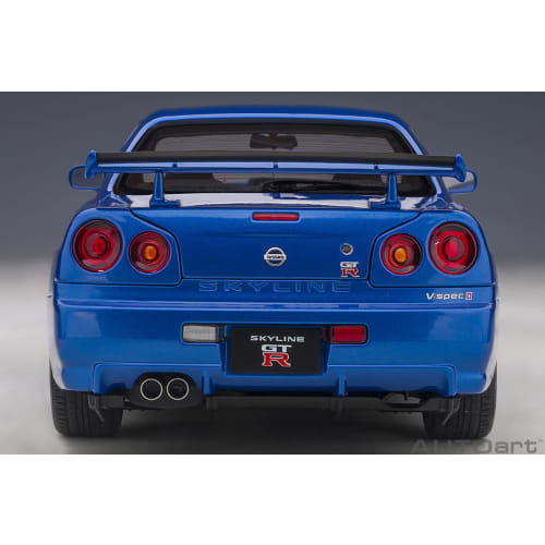 AUTOart 1/18 Scale Nissan Skyline GT-R (R34) V-Spec II Bayside Blue Finished Model 77408
