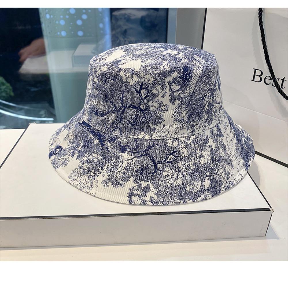 

Animal Ink Painting Bucket Hat Ink Painting Tie-Dye Fisherman Caps Cartoon Sun Hats синій