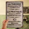 Vintage French Theory Metal Sign - Humorous & Informative, Waterproof Iron Wall Art with Rustic Design for Home, Bar, Cafe - Ide
