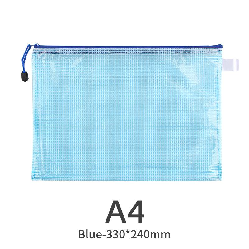 A3 A4 A5 A6 Portable Zipper File Bag Transparent Single-layer Mesh Student Test Paper Data Storage Bag Office Files Stationery