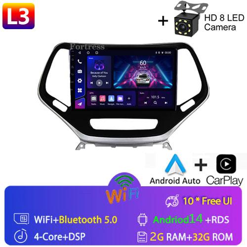 Car Auto For Jeep Cherokee 5 KL 2014 - 2018 Android Radio Carplay 4G GPS Navigation Multimedia Stereo Player QLED BT No 2din DVD