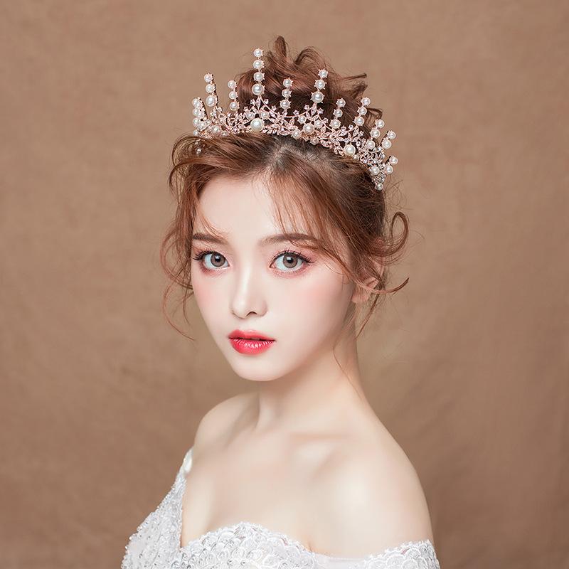 Svatební čelenka, elegantní svatební koruna, svatební šaty, sada vlasových doplňků, korejské barokní narozeninové doplňky