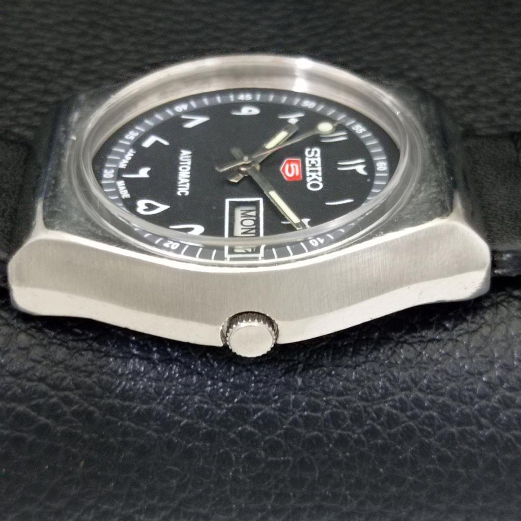 AUTOMATIC 6309A VINTAGE SEIKO 5 JAPAN MENS ARABIC BLACK DIAL WATCH a701437-5 R206b-a701437