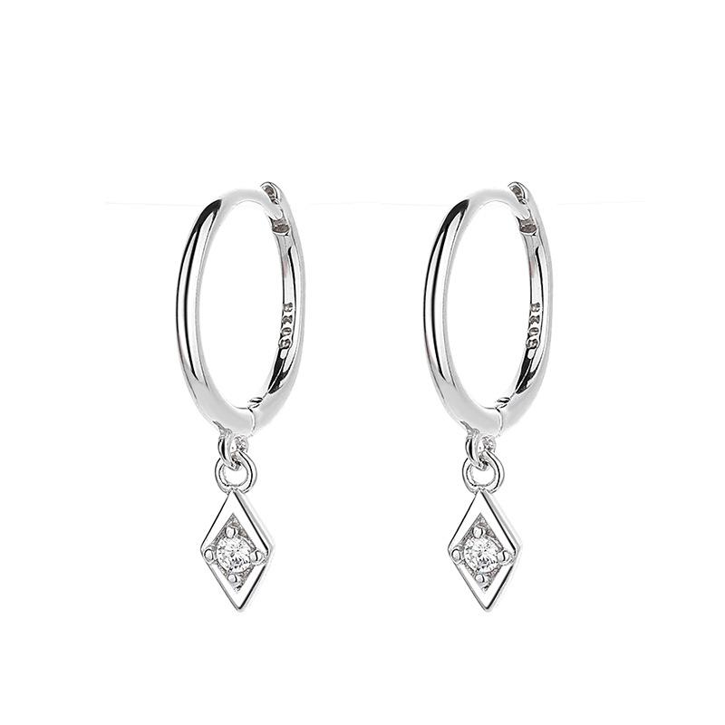 

Eyes Plated With 18K Gold Earrings, Creative Style Fashion Simple Rhombus Women S Ear Buckle Ear Jewelry