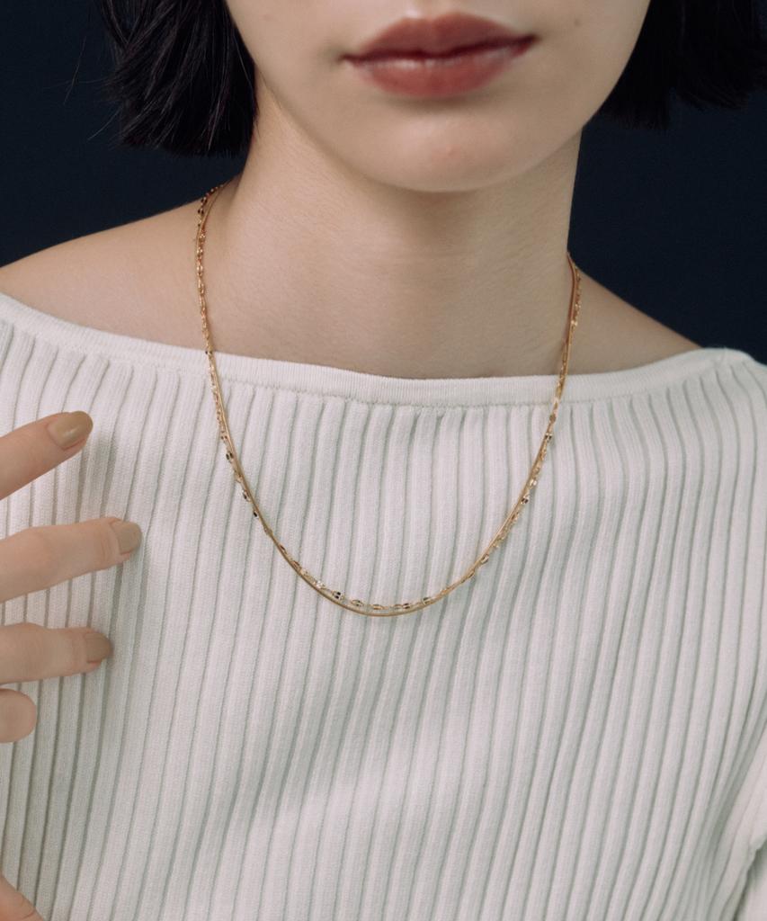 Novice Tokyo Petal & Round Chain Necklace [Stainless] / Gold