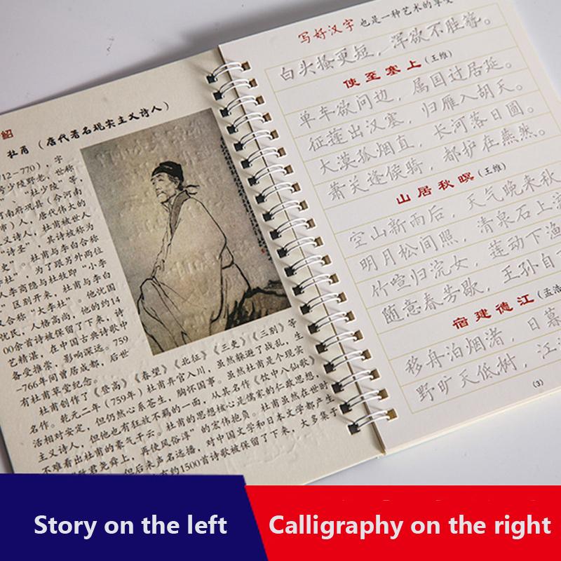 6Pcs/Sets 3D Chinese Characters Reusable Groove Calligraphy Copybook Learn Hanzi Adults Art Writing Practice Books Libros