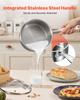 1.5 QT Saucepan, Stainless Steel Saucepan with Glass Lid, Multipurpose Nonstick Stainless Steel Small Cooking Sauce Pot with Ergonomic Handle,