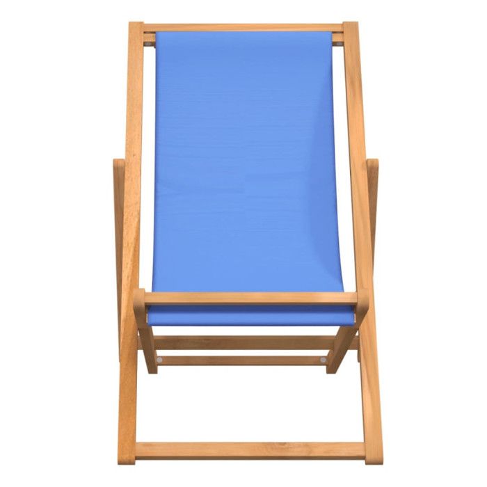 VidaXL Chaise de terrasse Teck 56x105x96 cm Bleu 43803