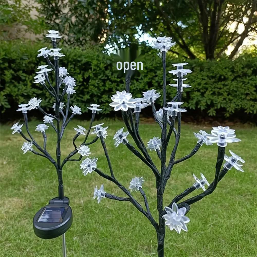 Solar Lotus Lamp: Waterproof Double-Layer Tree Branch Light for Garden and Balcony Decor