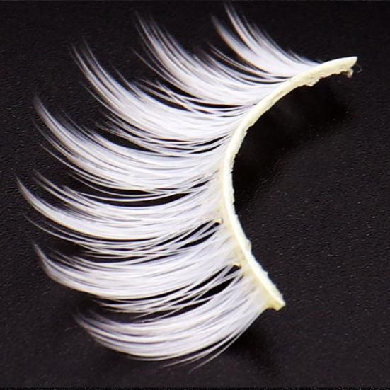 Yousheng 6Pcs  Makeup False Eyelashes  Soft  Comfortable To Wear  Chemical Fiber  Anime White False Eyelashes  for Masquerade