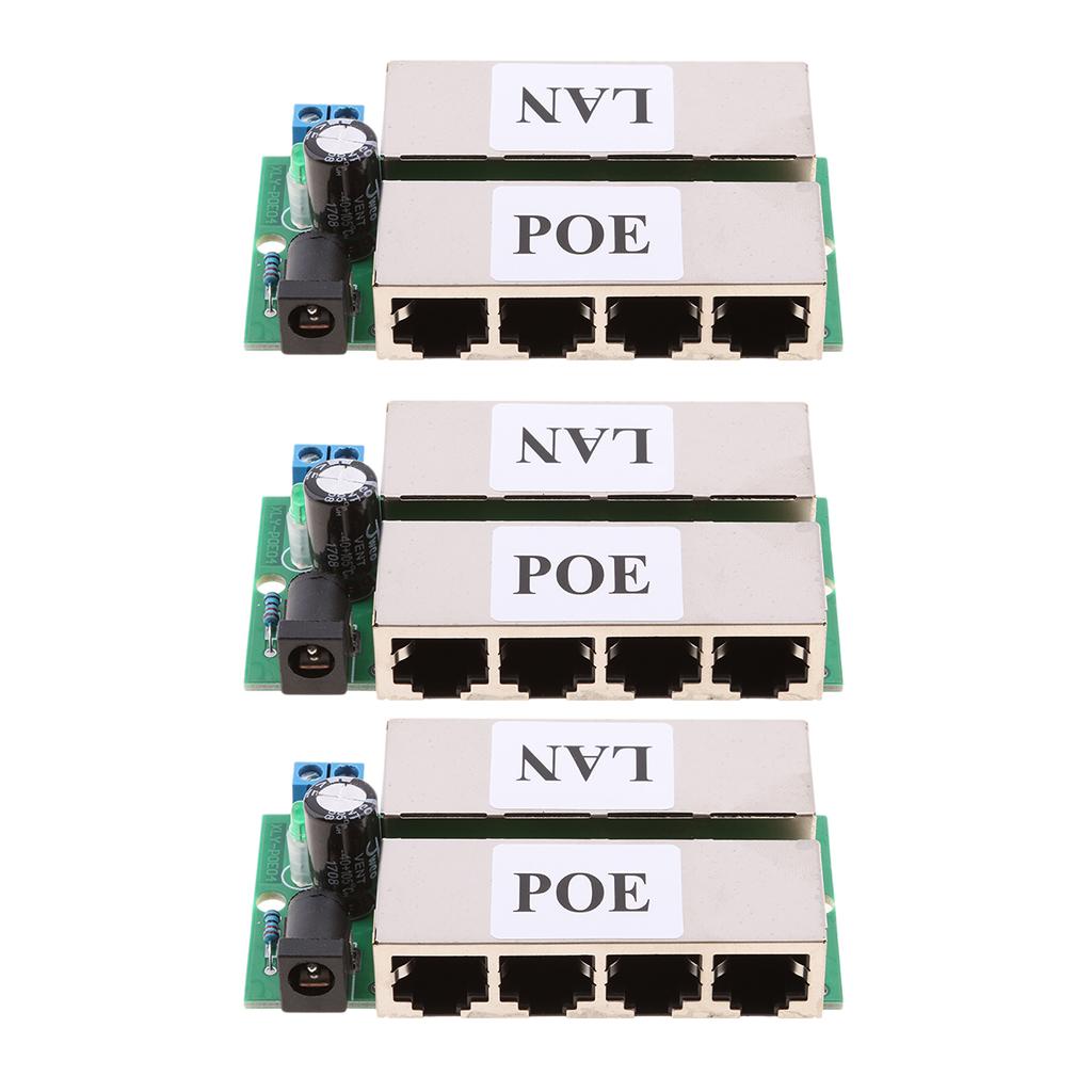 3Pieces Poe Power Supply Module for Ethernet Bridge Black
