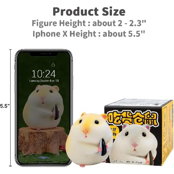 BEEMAI Flocking Greedy Hamster Series 1PC Random Design Cute Figures Collectible Toys Birthday Gifts