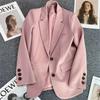 Women Coat Korean Fashion Leisure Office Blazer Versatile Solid Long Sleeved Suit Tops Female Jacket Outerwear