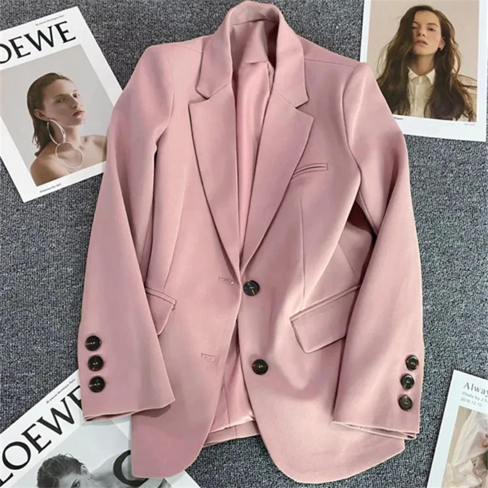 Women Coat Korean Fashion Leisure Office Blazer Versatile Solid Long Sleeved Suit Tops Female Jacket Outerwear