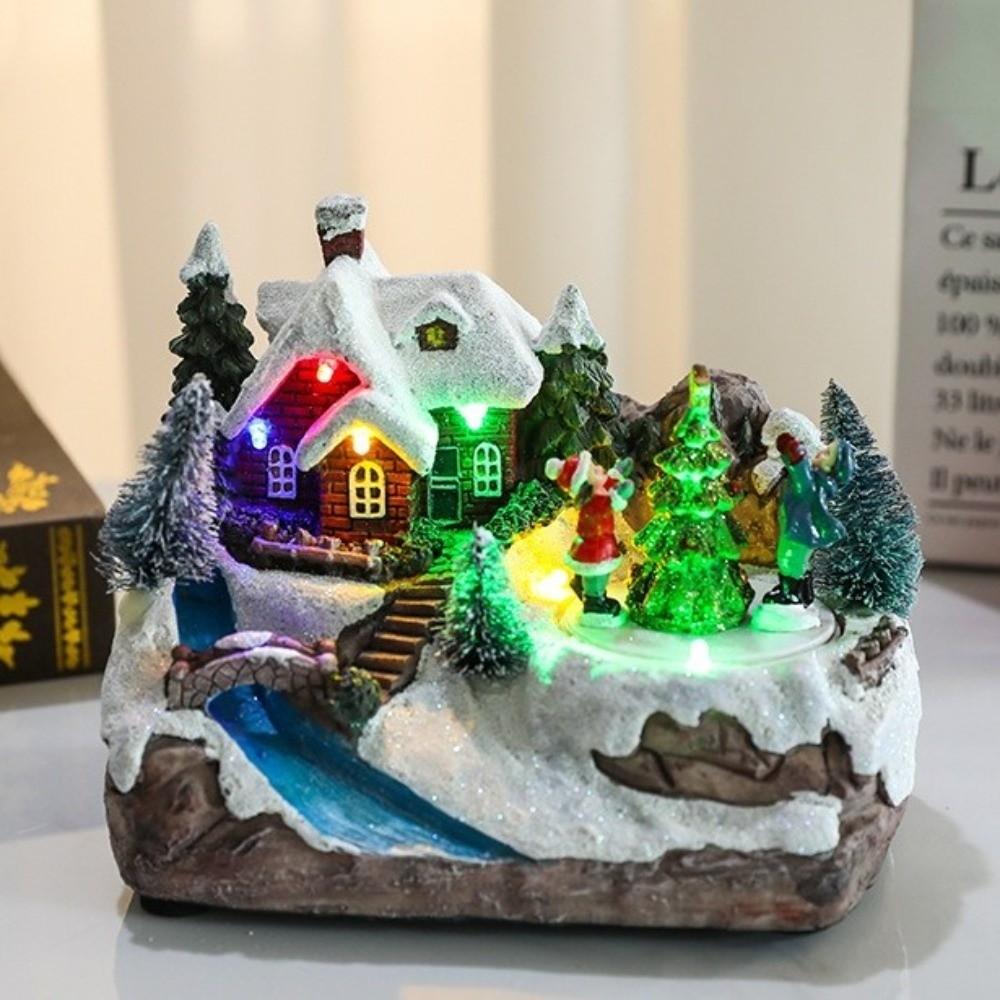 Resin New Year Micro Landscape LED Light New Year Decor  Festive Atmosphere