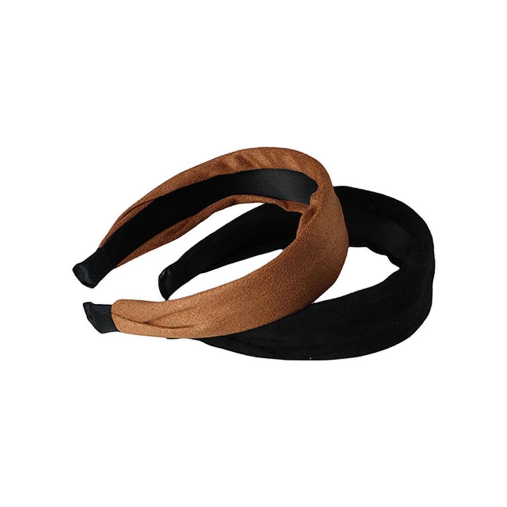 Wide Hairband Vintage Solid Color Women Headband Sweet Hair Hoop Suede Korean Style Hair Hoop