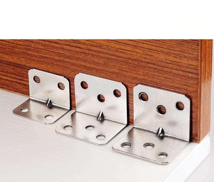 10/20PCS Thickened 4 Hole L Shaped Angle Bracket Iron 90 Degree Right Angle Furniture Wood Cabinet Fixing Connector Brace