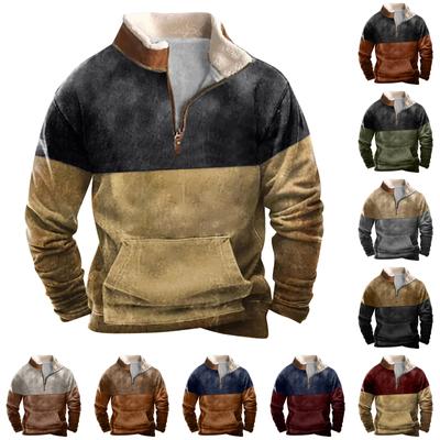Spring And Autumn Men's Standing Collar Sweatshirt Is Outdoor Casual Sweaters Tops
