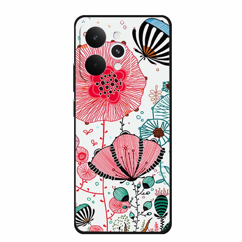 For Realme 15 15 Pro 5G Black Case 3D TPU Silicone Soft Back Cover For Realme C15 6.5" Funda Emboss Relief Flowers Bag Casing