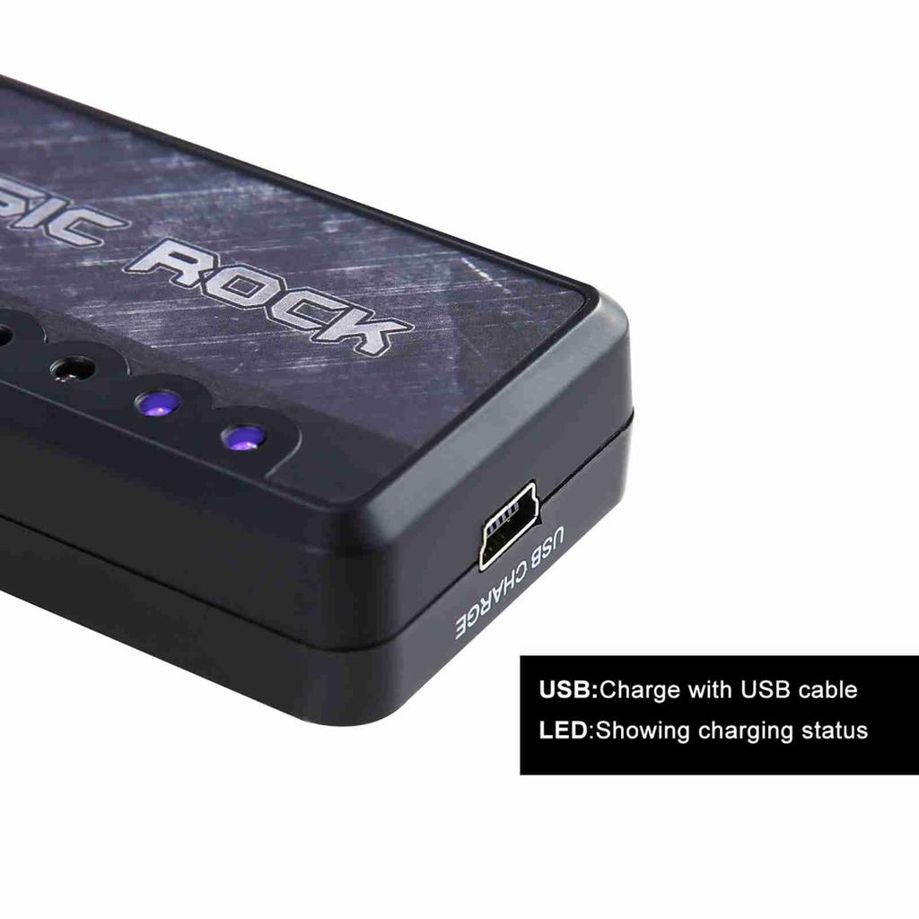 Electric Guitar Headphone Amplifier Amp 3.5mm Headphone Jack Aux In with Heavy Rock Distortion Effect Built in
