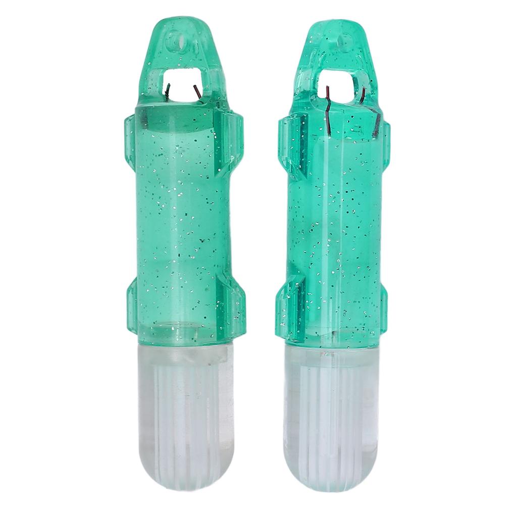 2PCS Underwater Fishing Light Fiber Optic LED Deep Drop Fishing Light Flashing Attractants Fish Lamp Tools Green Light
