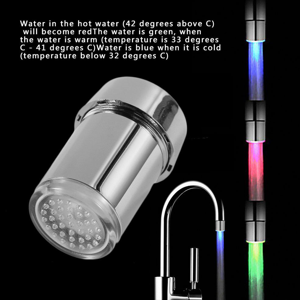 OUTAD Temperature Sensor LED Light Water Faucet Tap 3 Color RGB With