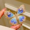 Xiliangfeizi Luxury Gold Plated Environmental Pear-Shaped Zircon Set Butterfly Brooches Enamel Pins-Women's Party Gift