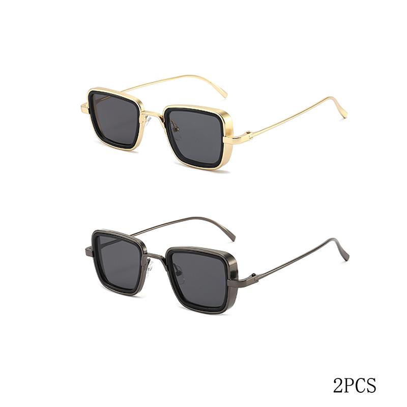 New Vintage Metal Steampunk Sunglasses Men Women Square Sun Spectacles For Men Women Stylish Retro Shades Male Female UV 400 Protection