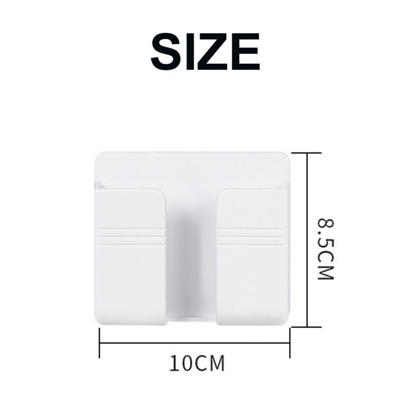 Wall Mount Phone Plug Holder Mobile Phone Charging Stand Air Conditioner TV Remote Control Storage Box Home Storage Holders Rack