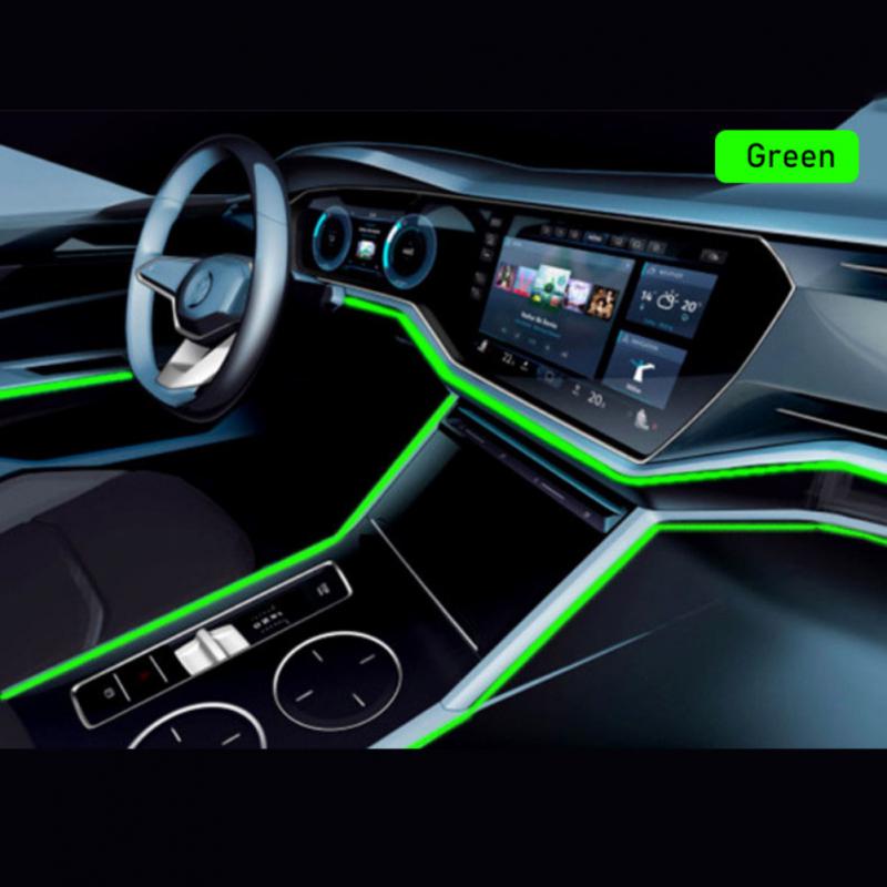 5M/3M/1M Car LED Atmosphere Light DIY Flexible Glow EL Wire Neon Cable Wire USB Lamp 2.3MM LED Strip Car Interior Lights