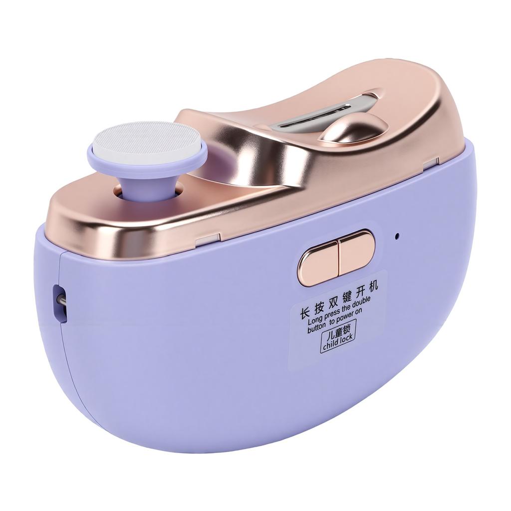 Electric Nail Grinder Dual Head Nail File Automatic Polishing Nail Grinder for Kids Adults Purple