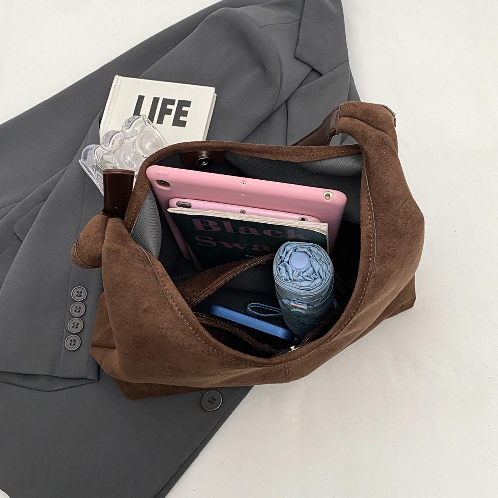 Vintage Pillow Design Suede Shoulder Bag Boston Fashion Shopper Totes For Women Casual Large Capacity Shoulder Crossbody Bags