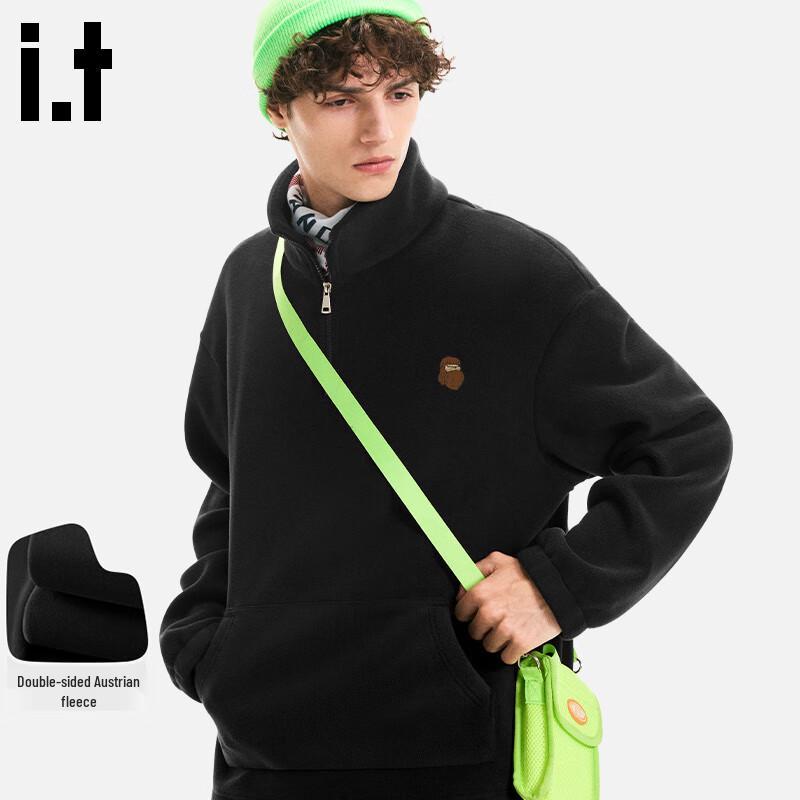 Fingercroxx Men's Winter Half-Zip Thickened Fleece Sweatshirt