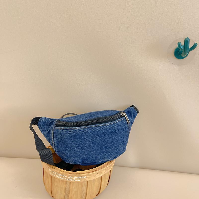 Modern Casual Blue Children s Crossbody Bag Stylish Denim Shoulder Purse For Kids синий