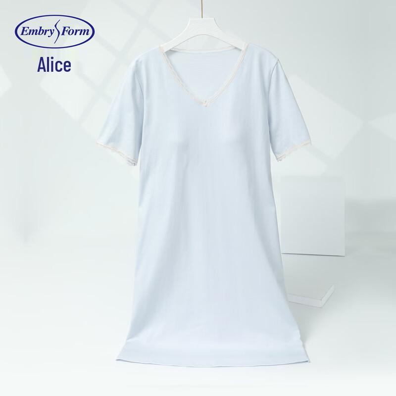 Women s Pure Cotton V-Neck Short Sleeve Sleepdress L