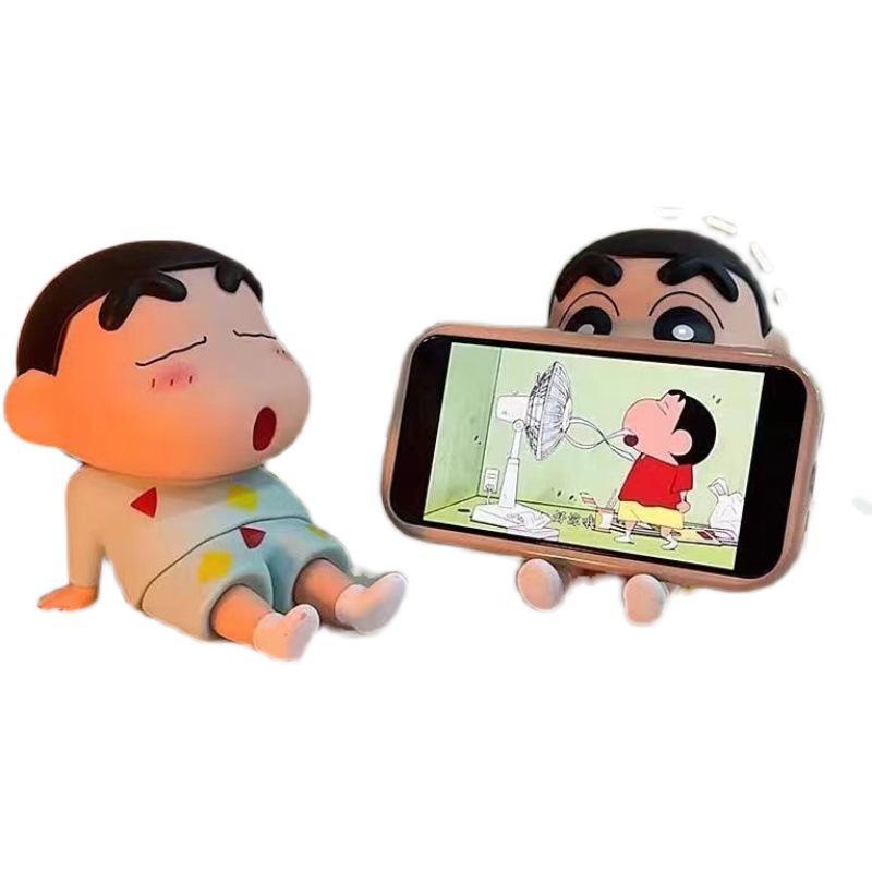 Crayon Shin-chan Rotatable Pajamas Phone Holder & Desktop Decor Toy Model
